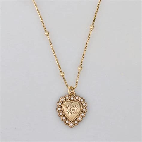 Gucci G Charlotte Heart Pendant Necklace 